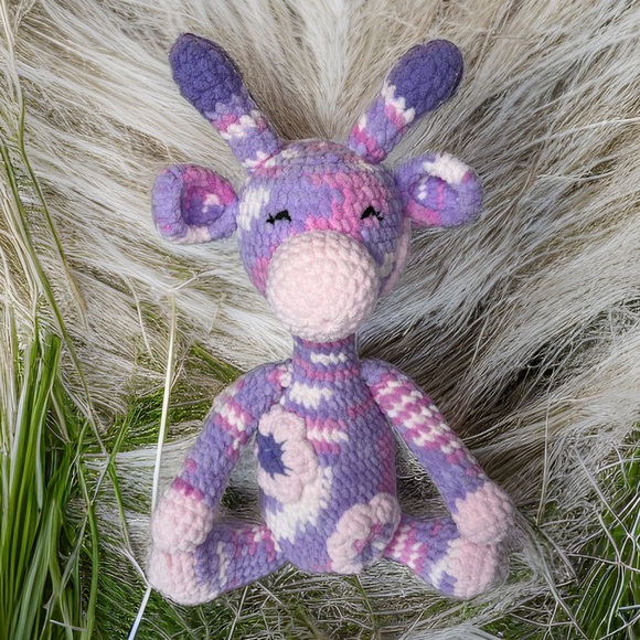 Hand Crafted Other - Handmade Crochet Flower Giraffe Plushie Large Handcrafted Stuffed Animal